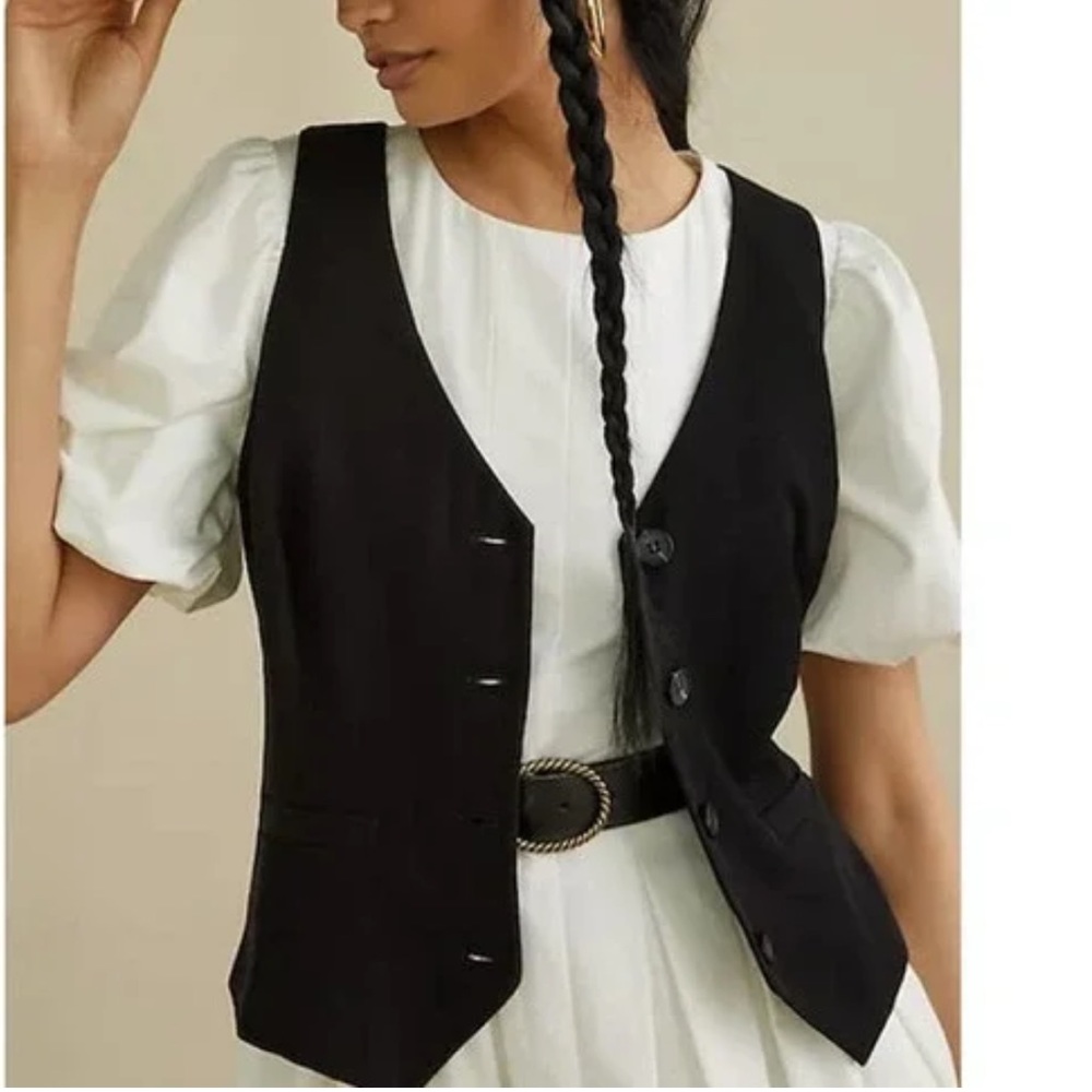 Anthropologie Current Air Menswear Vest Black-M